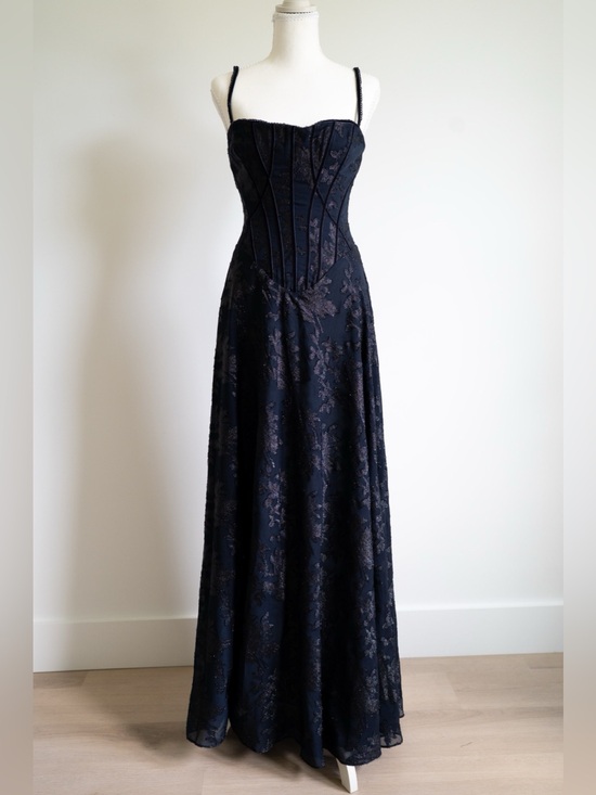 House of CB Dresses & Skirts - House Of Cb ESME Midnight Blue Lurex Chiffon Maxi Dress